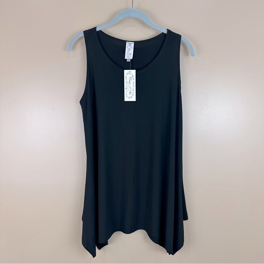 Come N See New Black Sleeveless Tunic Tank Small Capsule Minimalist Basic